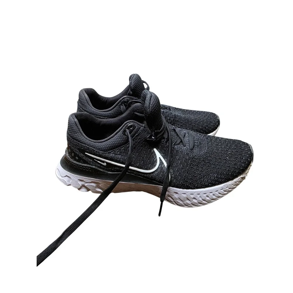 Nike React Infinity Run Flyknit 3 FK Size 9 Black White Running Women Shoe Sneak